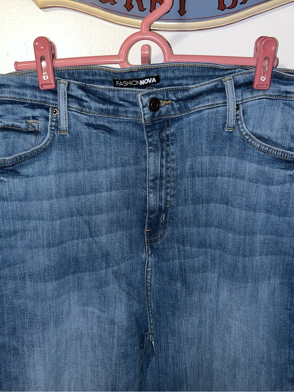 Fashion Nova Women's Blue Flare Jeans - Picture 2 of 7